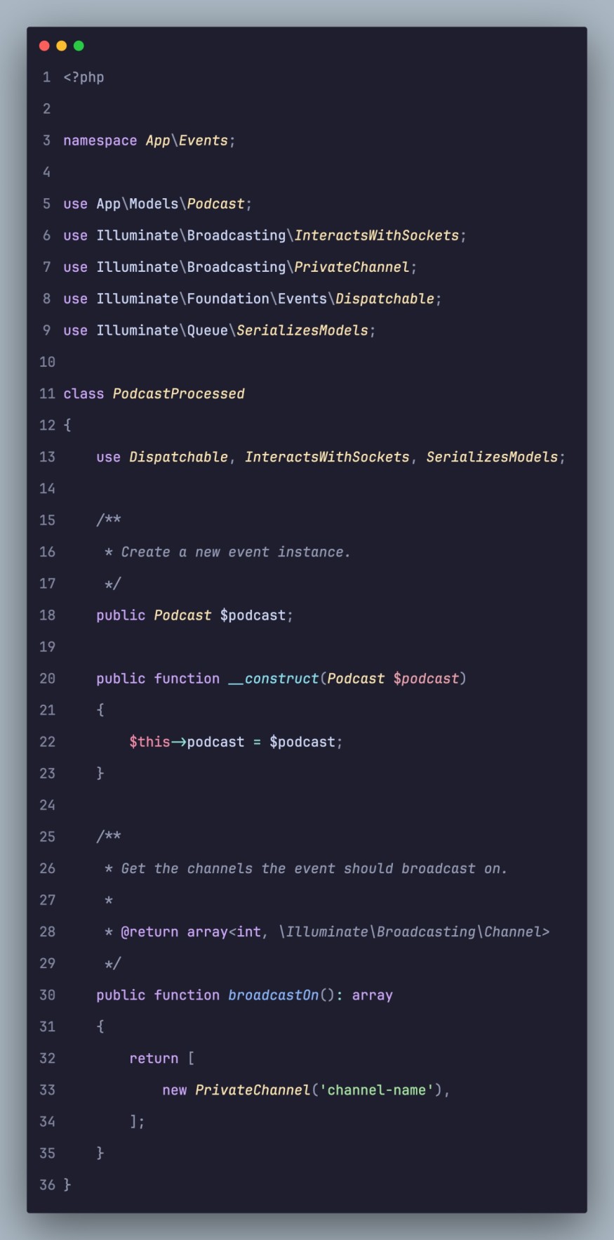 Laravel Events Example