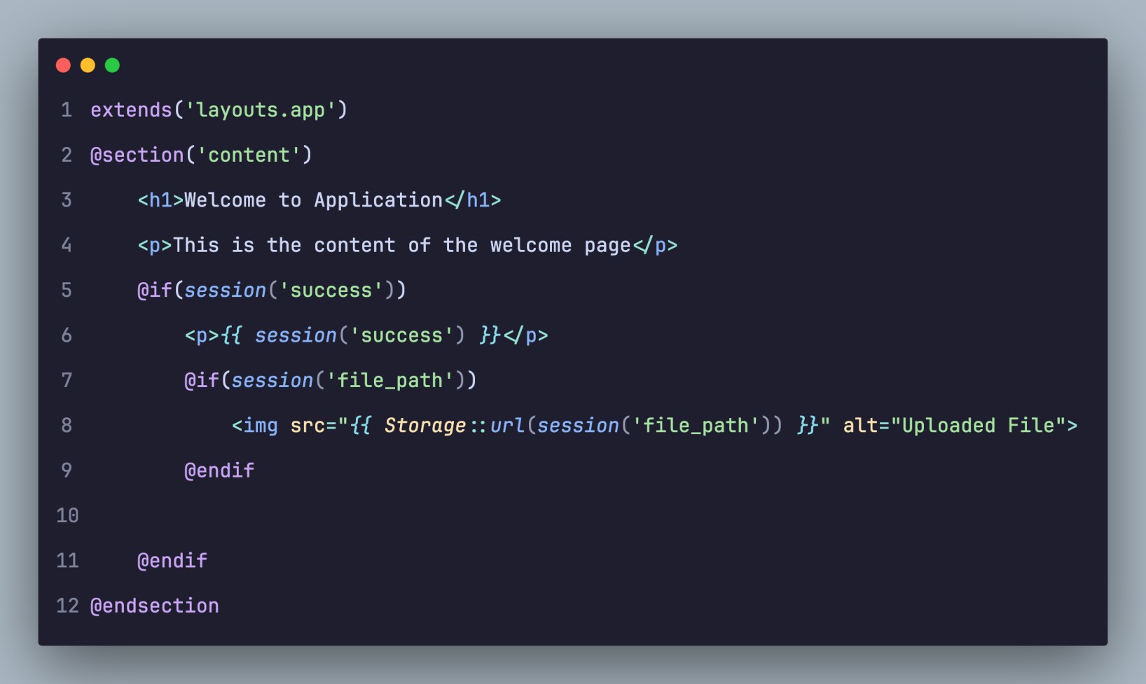 Laravel File Storage Blade Example